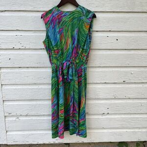 VINTAGE 60’s ANNE FOGARTY Neon Floral Pulitzer Style ILGWU Made Shift Dress- 12